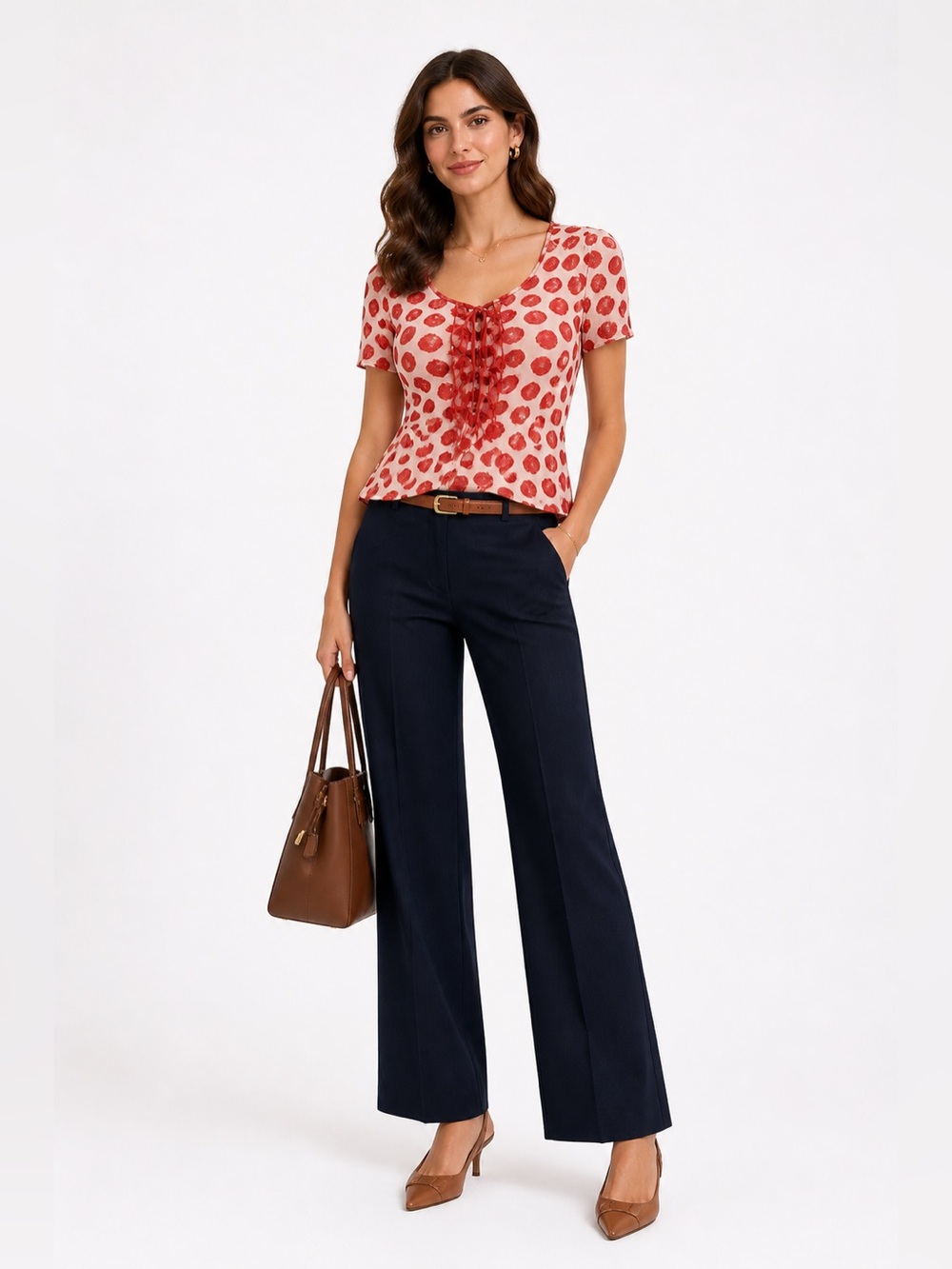 Odille Red Polka Dot Top
